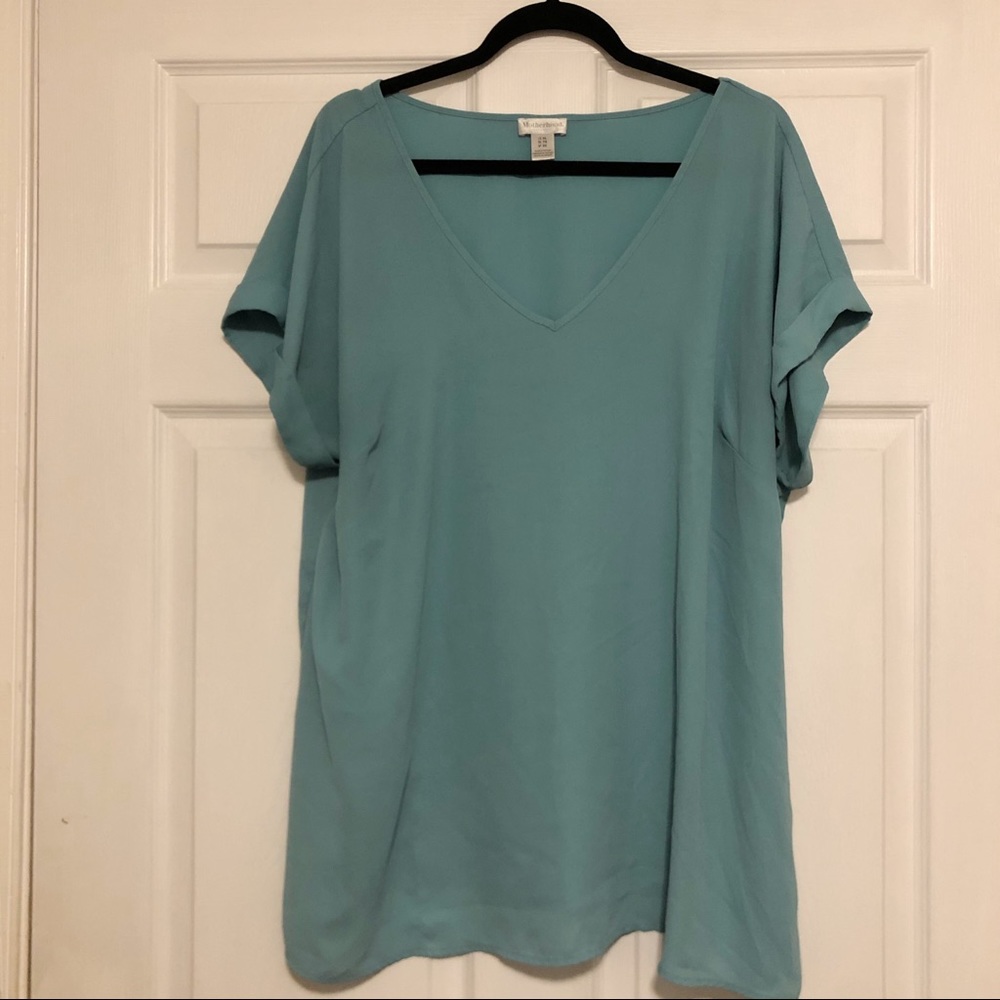 Motherhood Maternity Short Sleeved Blouse Blue XL